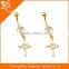 Best design gold plated fashion belly ring jewelry with zircone
