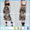 China Women Clothing Manufacturer Floral Print Ladies High Waist Pleated Maxi Skirt