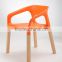 Elegant Plastic Material Solid Beech Wooden Dining Chair with Armrests
