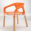 Elegant Plastic Material Solid Beech Wooden Dining Chair with Armrests