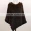 Popular style women knitted mink fur cape/ 100% mink fur shawl