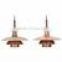 7.26-2 1940 antique collection copper Two Poul Ceiling Lamps 3/3 lamp Mid-Century Modern