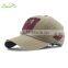 2015wholesale/high quality washing plain cotton twill 6 panel custom curved brim baseball cap with applique
