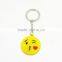 Wholesale Roller Funny Smile Face Custom Key chain Soft PVC Key ring