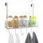 Over-the-Door Basket With Hooks, Nickel and Hot Selling Metal Over the Door Hanging Hooks