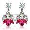 Newest Designs Promotion Multi Color Rhinestone Water Drop Fancy Earrings for Party Girl
