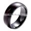 8MM Men's black Titanium Ring Wedding Band with Real Wood Inlay