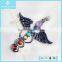 Foreign Trade Natural Crystal Agate Druzy Stone Alloy Angel Wing Pendant Jewelry