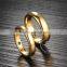 Tungsten steel golden round ring fashion cupple ring lover's rings wedding jewelry 6220033