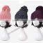hot sale new product for 2014 Wholesale china manufacture OEM CUSTOM LOGO winter women fur pompons beanie knitting hat and cap
