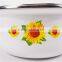 3Pcs Decal Printing Sunflower Cast Iron Cookware Enamel Pot Sets