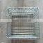 Galvanized folding metal wire mesh turnover box with wheels