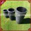 3-PC cylindrical shape stackable plastic wicker outdoor garden pots large
