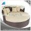 Outdoor Patio Rattan Wicker Sofa Bed Round Retractable Canopy Daybed