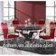 AH6603 modern round rotation stainless steel dining table with marble top