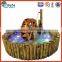 Round Garden Wooden Waterwheel Fountain