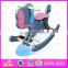 2015 Educational customized intelligence rocking horse,Fashion wooden toy rocking horse,Indoor spring rocking horse toy WJY-8107