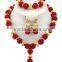 Gold-Plated Ball Crystal Beads Y Shape Necklace African Jewelry Set
