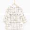 Round neck kid check dress
