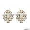 Daisy crystals stud earrings antique gold post earrrings