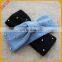 Unique latest design ladies cotton knit headband wholesale fashion headband with crystal decoration