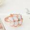 Enamel Leafs Genuine Austrian Crystals Rings For Women Anel Aneis Rose Gold Plated Fashion Jewelry Bague Wholesales