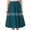 Kate Kasin Occident Women Fashion Grid Pattern Plaid Cotton A-Line Skirt KK000633-1
