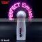 2018 SUNJET Hot Sale Best Promotion Gift Battery Replaceable LED Mini Handheld Flashing Custom Words Fan