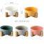 Wholesale Japan Style Printed White Custom Elevated Stand Raised Marble Ceramic Cat Pet Dog Bowl Feeder