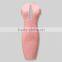 2016 Fashion Hollow Out With See Through Off The Shoulder Sleeveless Sexy Bandage Dress
