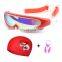 Swimming Goggles with Cap Ear Plug Nose Clip Professional Boys Girls Swim Eyewear Kids Diving Mask Swim Glasses