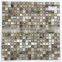 15x15 chip size bathroom wall decoration blue green swimming pool square glass mosaics tile H415007