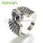 Topearl Jewelry New Design Fashion Stainless Steel Jewelry Eagle Wings Motorcycles Tire Biker Men Ring MER434