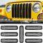 Black Round Hole Mesh Front Door Grill Gate Inserts Kit For Jeep Wrangler TJ & Unlimited 7PCS