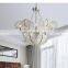 New silver iron chandelier for kitchen crystal glass pendant light for dining room