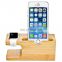Customise universal desktop bamboo wooden multiple mobile phone bracket holders stand support watch charging house