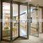 Australia standard aluminium slim frame fireproofing and soundproof double glass bi folding doors with blinds