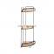 Triple-tier rectangle Bamboo Freestanding Storage Organizer multi-function bathroom corner Shelf