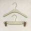 Multifunctional wooden pants rack children clothes store closet lotus hanger with clips for display