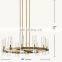 Modern copper industrial style chandelier lighting fixture clear glass shade for living dining room kitchen island foyer lobby