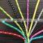 Various color various pattern woven the power cord