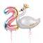 32 Inch Whooper White Swan Aluminum Foil Balloons Baby Shower Swan Theme Birthday Theme Party Scene Decoration Number Balloons
