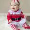 2015 wholesale Santa Claus striped pants children Christmas baby costume Infant Girl Clothing Set