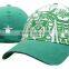 high quality printed green 6 panel fitted baseball hat