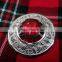 Scottish Piper Plaid Brooch With Red Stone In Chrome Finished Made Of Brass Material