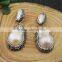 LFD-001P ~ Druzy Pearl Pave Rhinestone Charms Pendants For Necklace Jewelry Finding