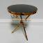 2016 Factory Supply Natural Black Round Marble Metal Stainless Steel Sampleness Coffee Table