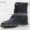 Men's fashion boots, black leather buckle high