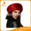 2016 ladies fashion leather and fur hat lap with five color