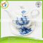2015 spring fair new design fine porcelain tea set with flower decal printing,ceramic tea cup and saucer
